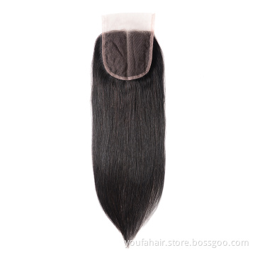 Human Hair 4x4 Lace Closure with Bundles Straight Hair Bundles With Closure Remy Brazilian Human Hair 3 Bundles with Closure
